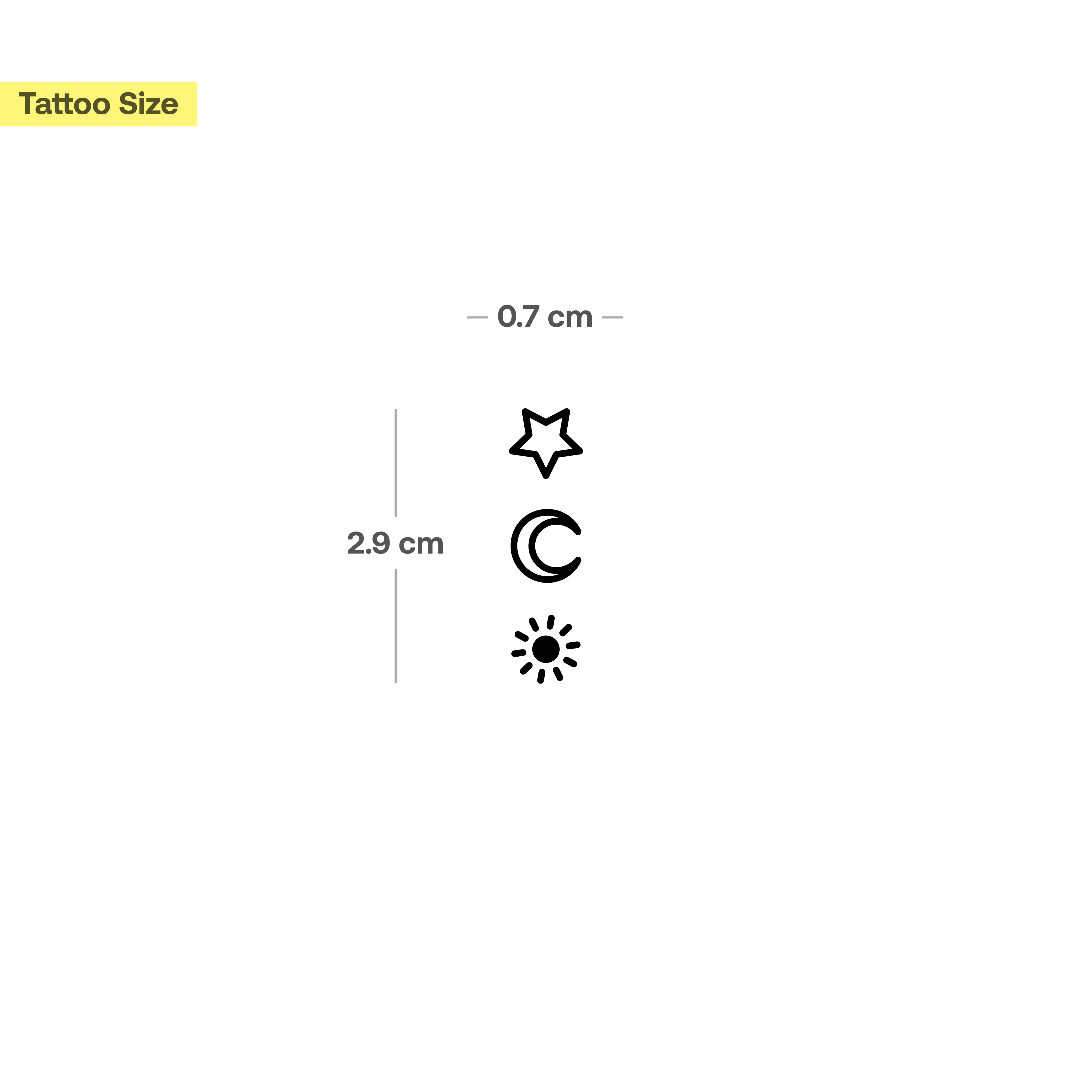 Tatouage étoile, lune, soleil III - Image 3