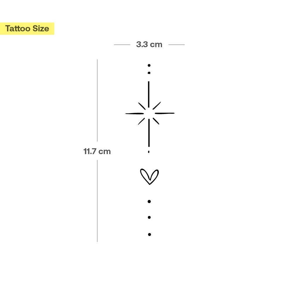 Tatouage ornement étoile et cœur - Image 3