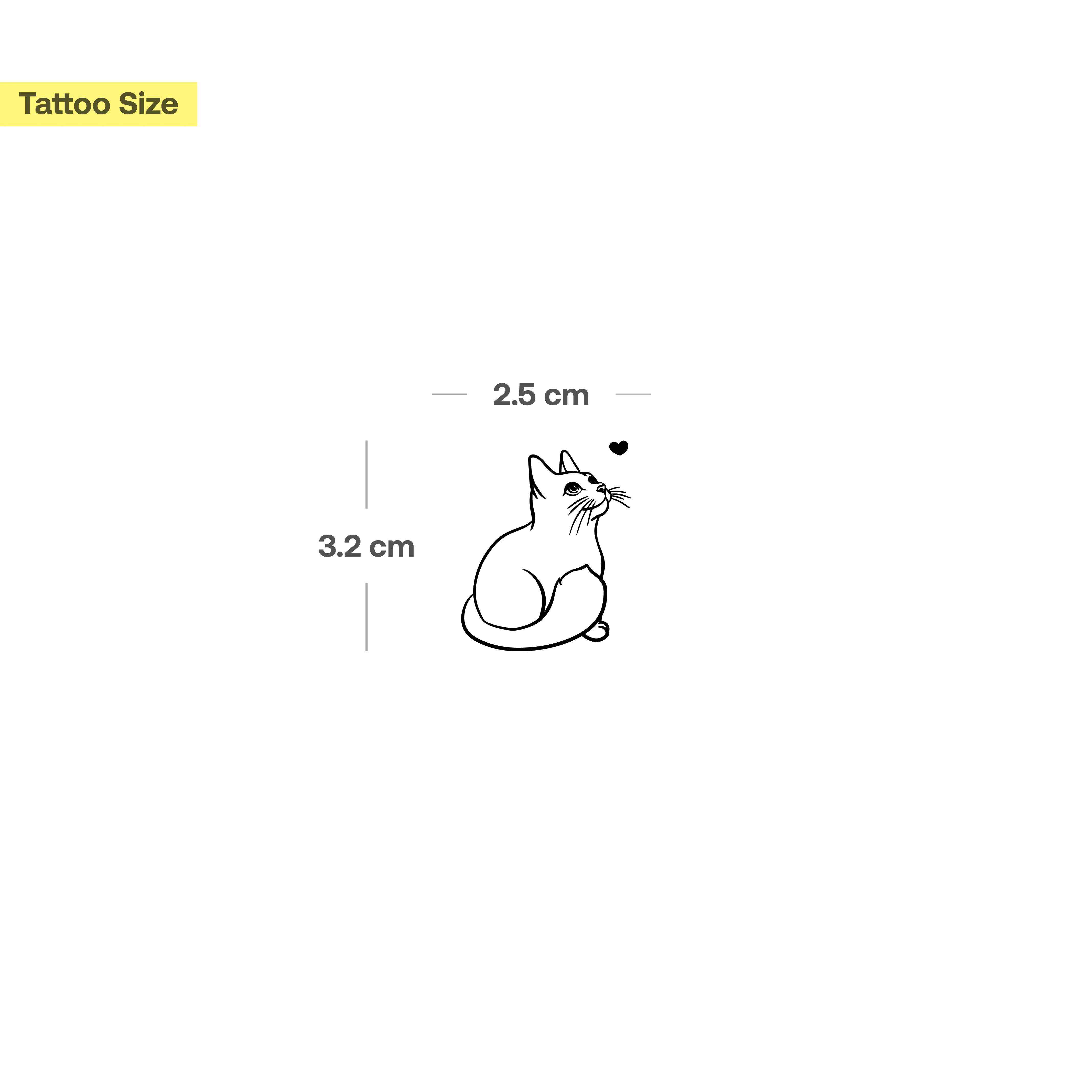 Süße Katze mit Herz Tattoo - Image 3