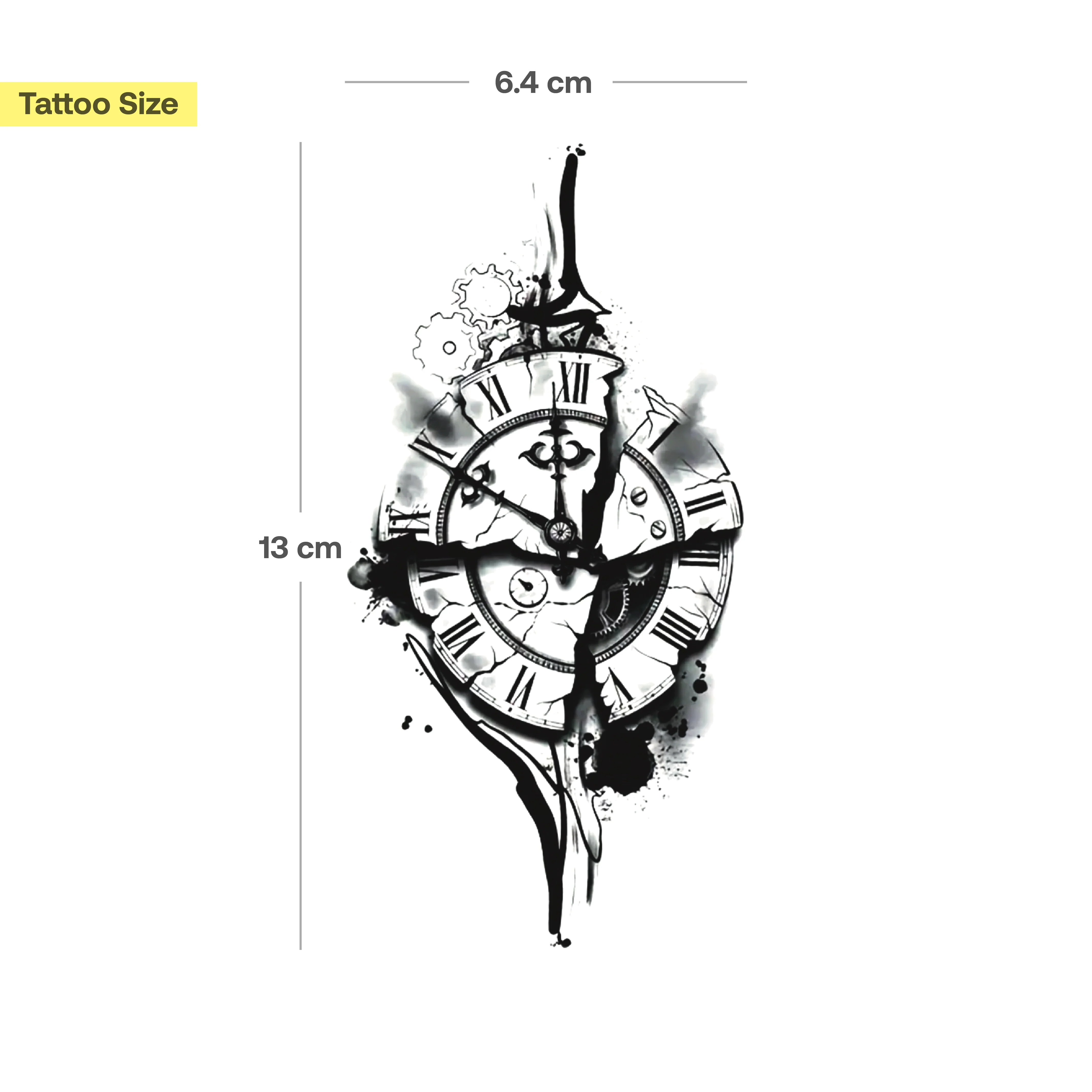 Tatouage Horloge cassée - Image 3