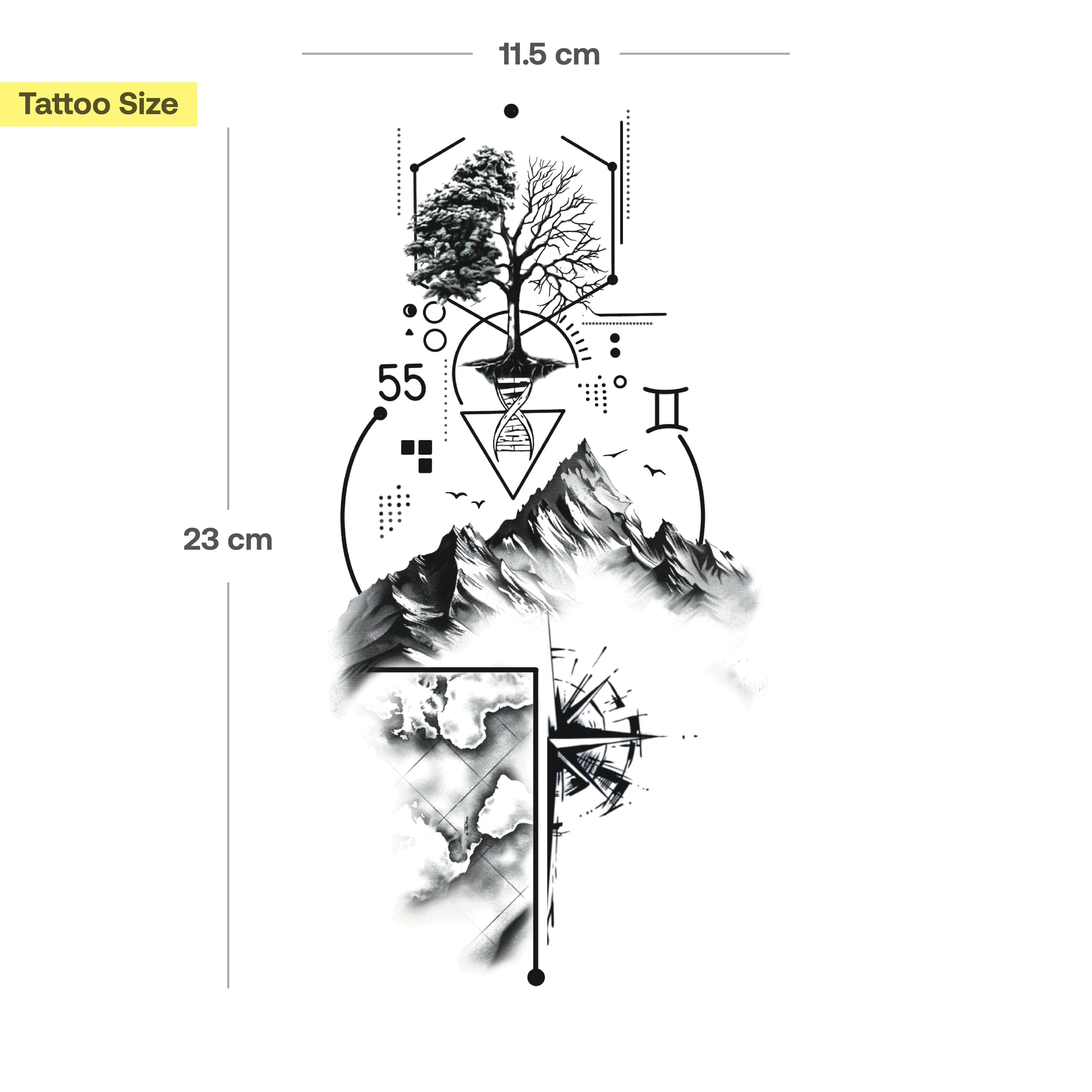Tatouage nature et géométrie - Image 3