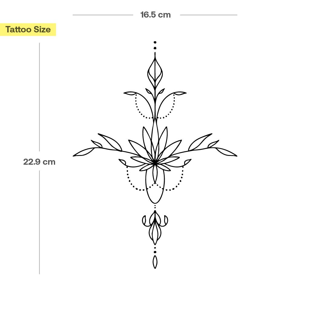 Tatouage ornement vertical délicat - Image 3