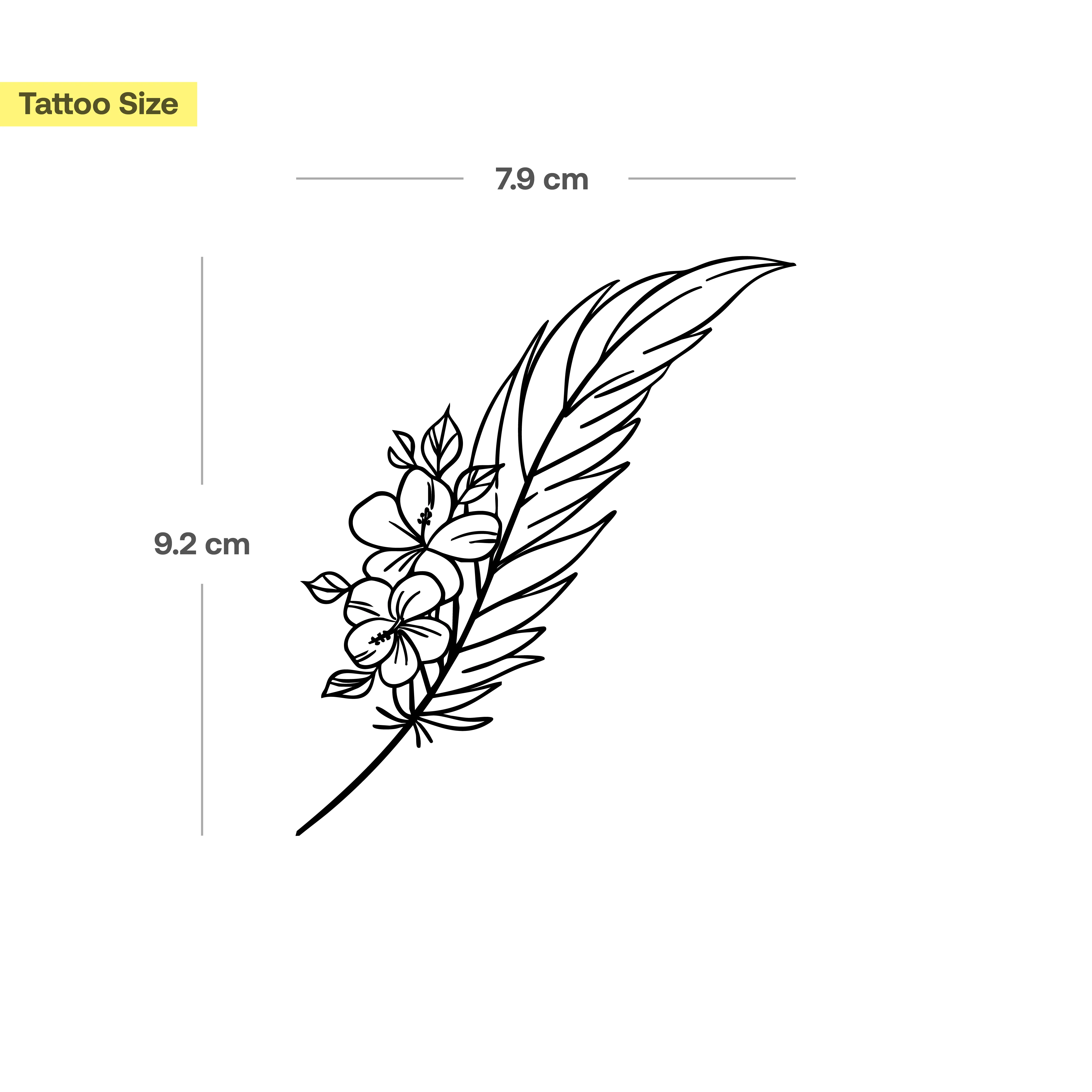 Tatouage Plume avec Fleurs - Image 3