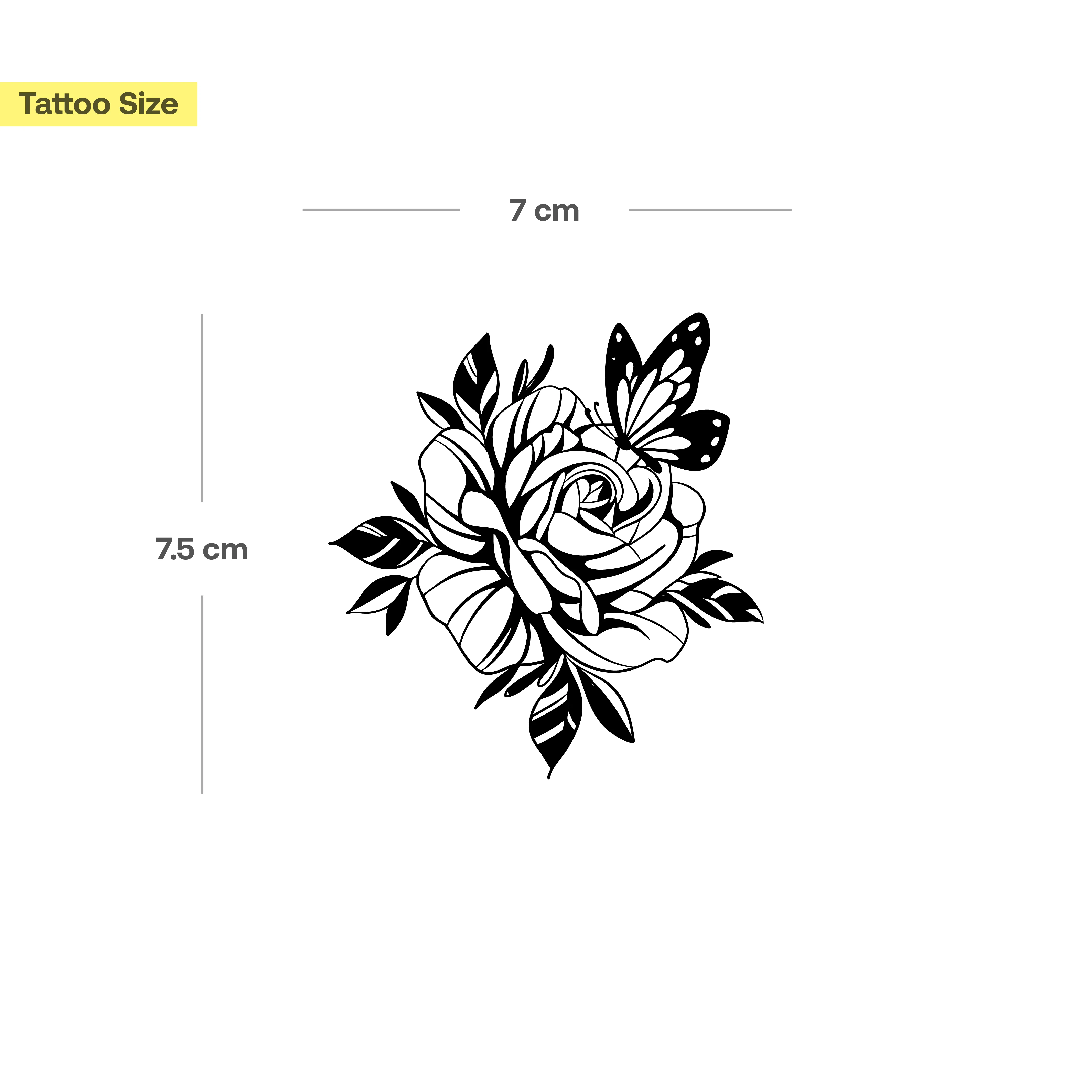 Tatouage Rose avec Papillon - Image 3