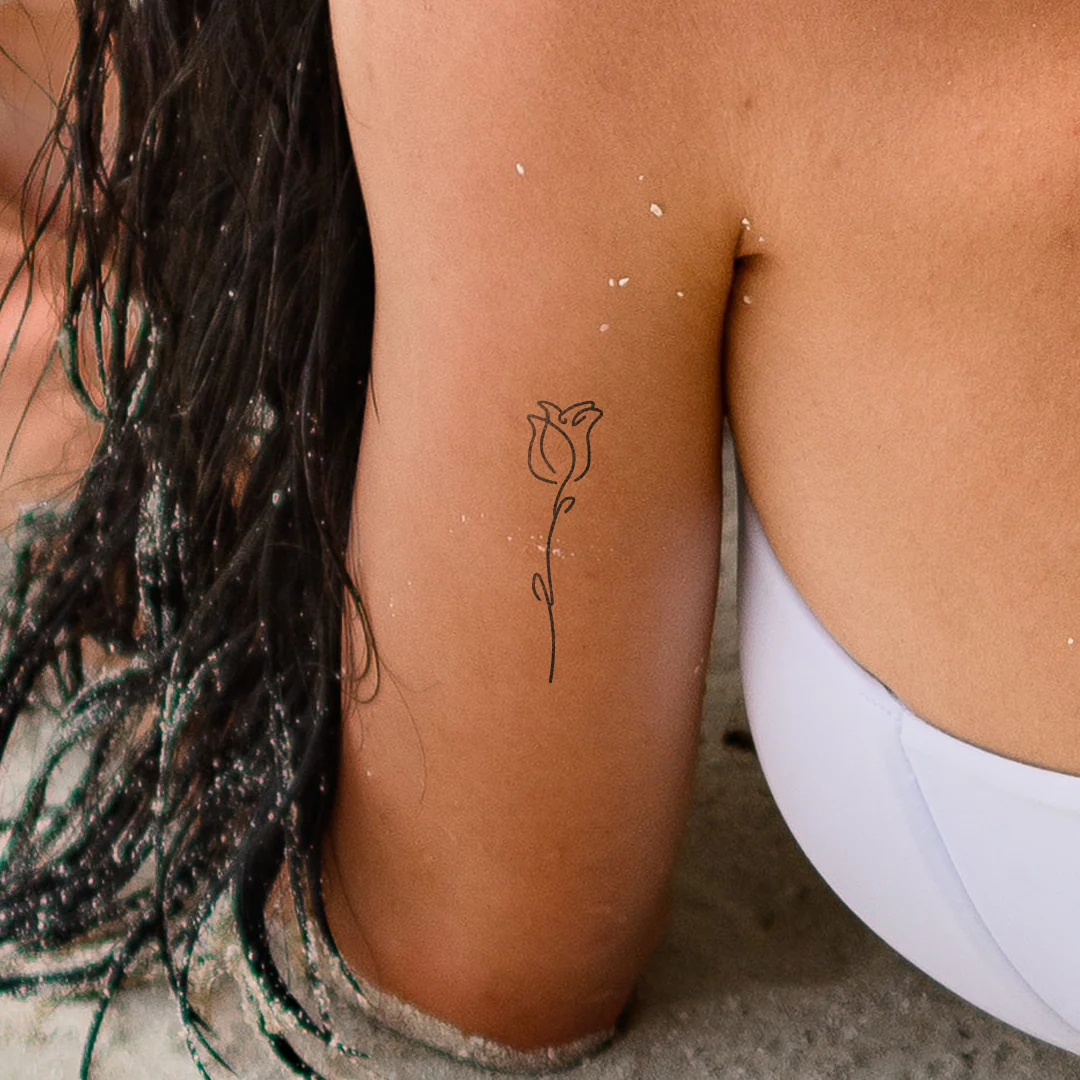 Tatouage Rose en One-Line