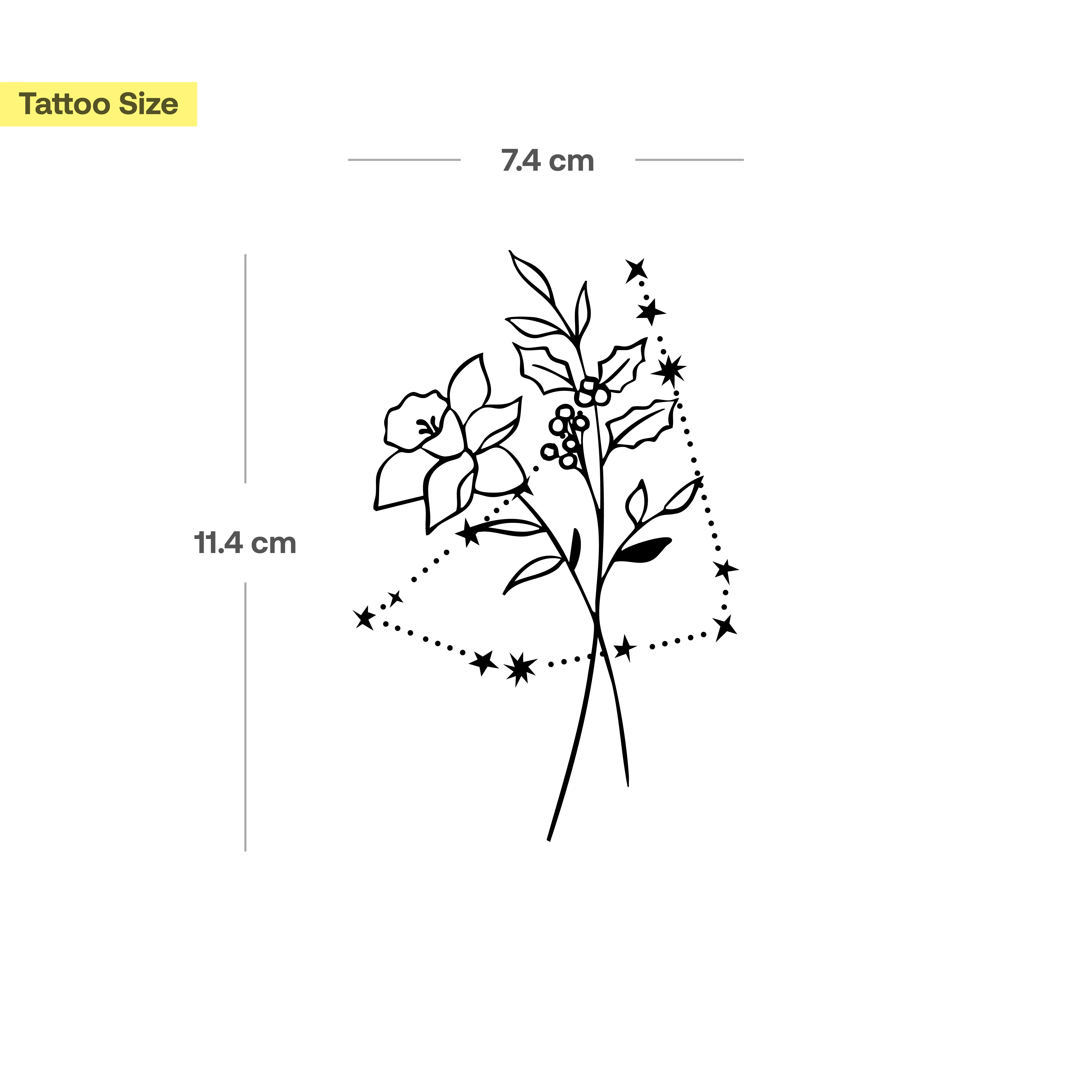 Tatouages Combinaison de Fleurs de Naissance et de Signes Astrologiques - Image 2