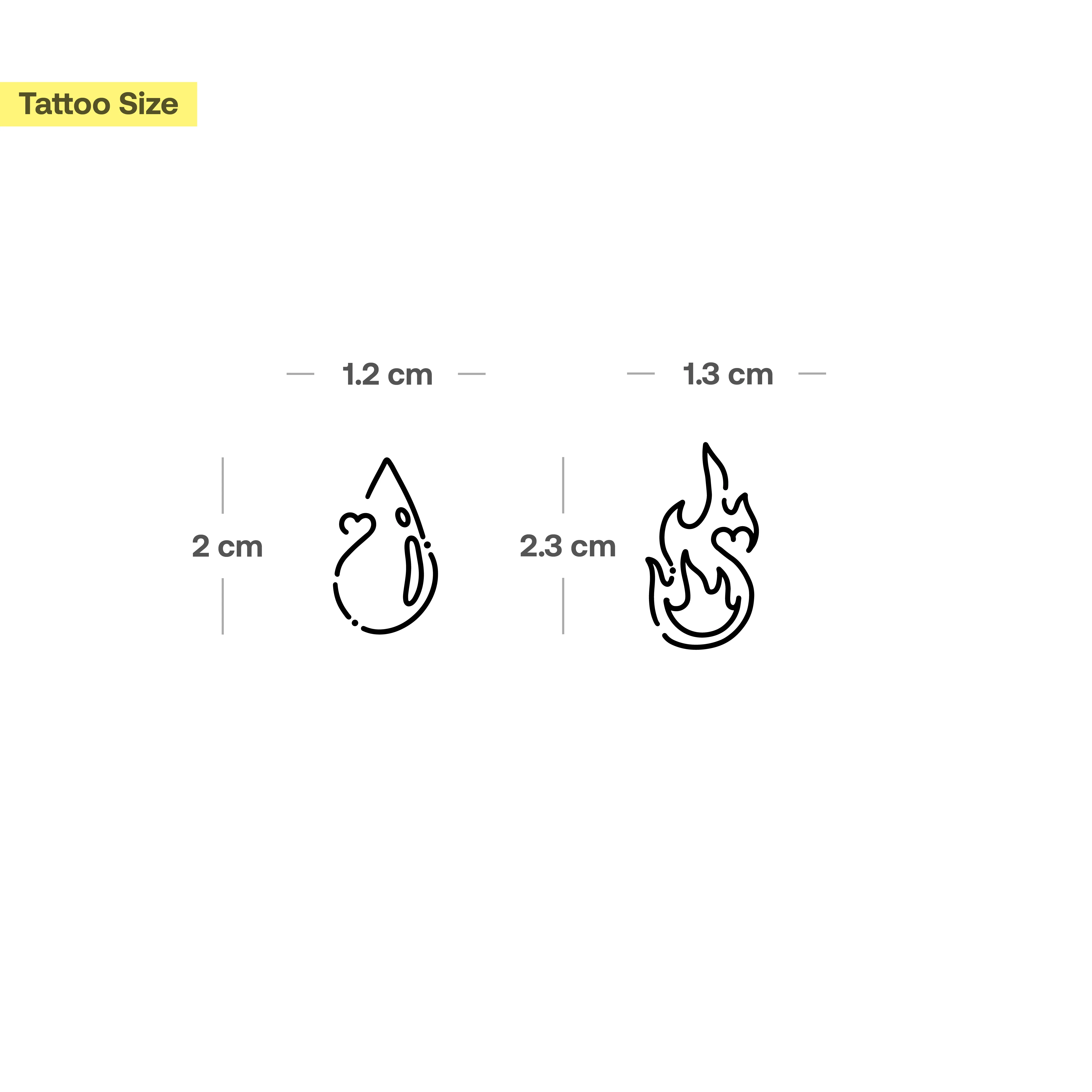 Tatouages pour partenaires flamme et eau - Image 3