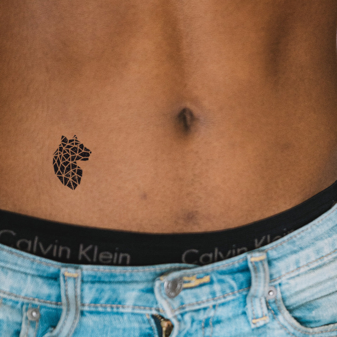 Tatouage de profil géométrique tête de tigre